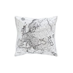Map cuscino disegno mappamondo bianco 45x45 cm