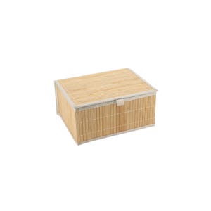 Cestino con coperchio in legno di bamboo 30x24 cm