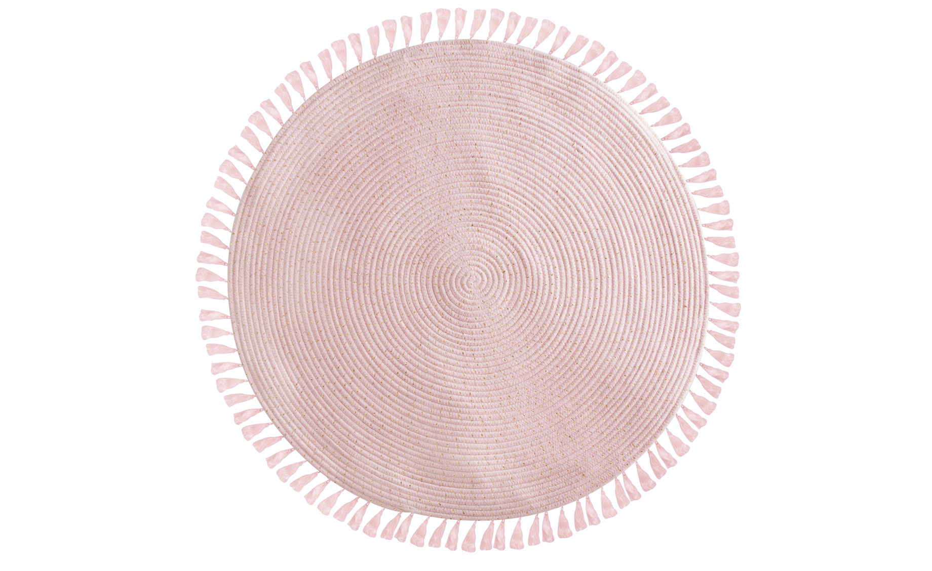 Lurex Fringe tappeto tondo cameretta rosa Ø90 cm