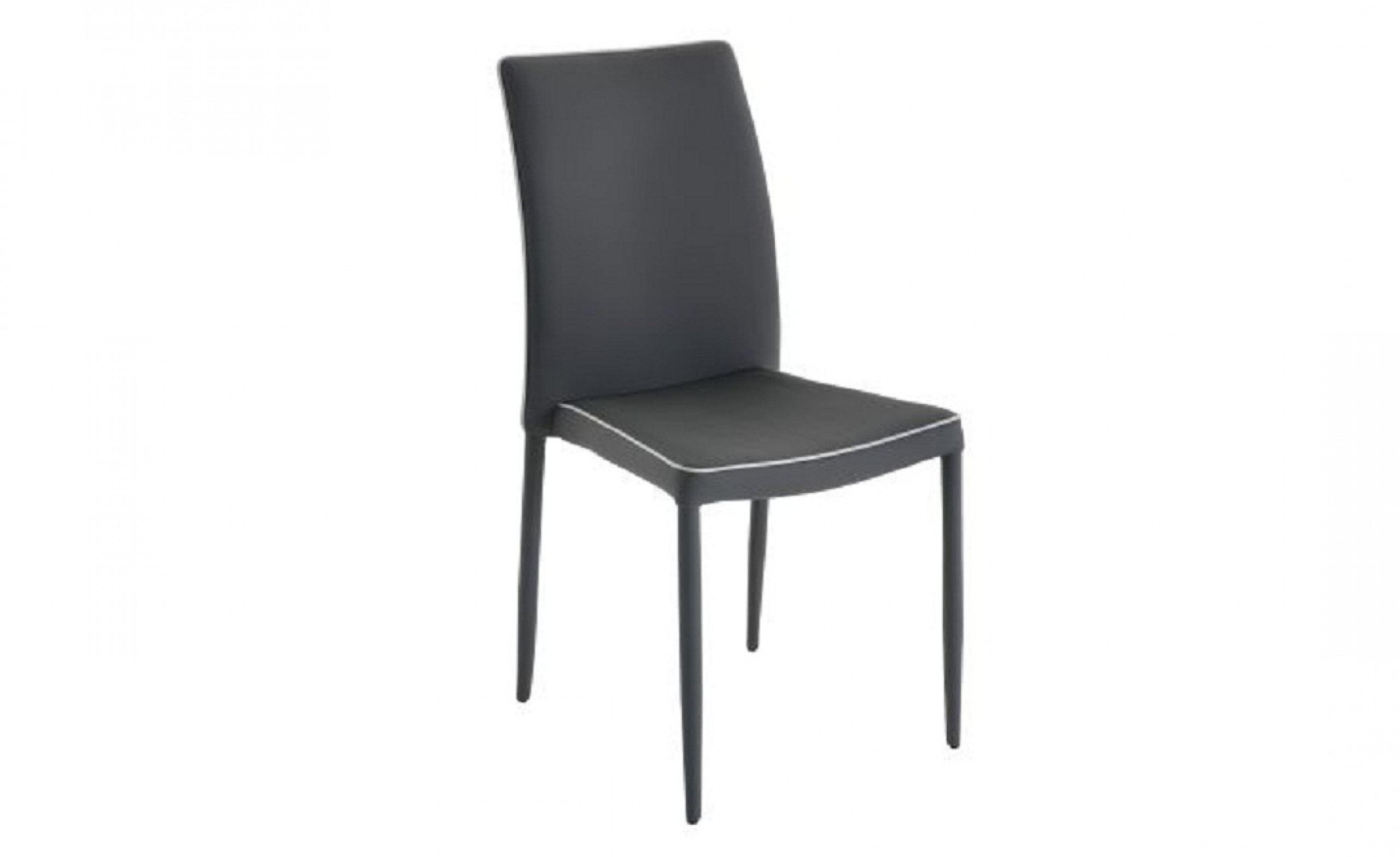 Just sedia in legno e similpelle colore grigio antracite