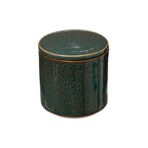 Harmony contenitore in ceramica verde con coperchio