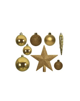 Gold set 33 decorazioni natalizie dorate